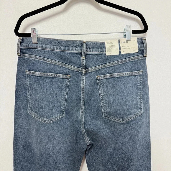 NWT $230 AGOLDE Denim Wilder Mid-Rise Cropped Straight Leg Jeans - Picture 6 of 8
